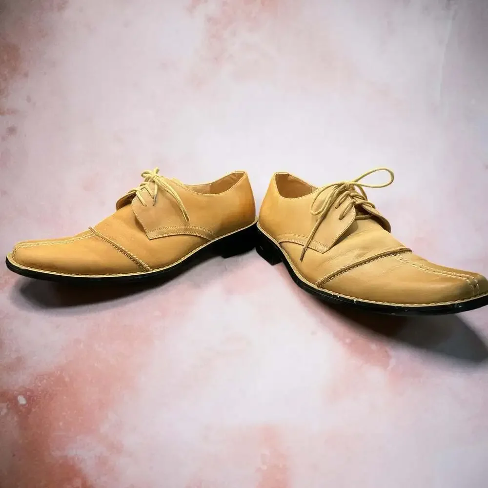 J. Bosco Tan Leather Dress Shoes Oxford Size 8.5E